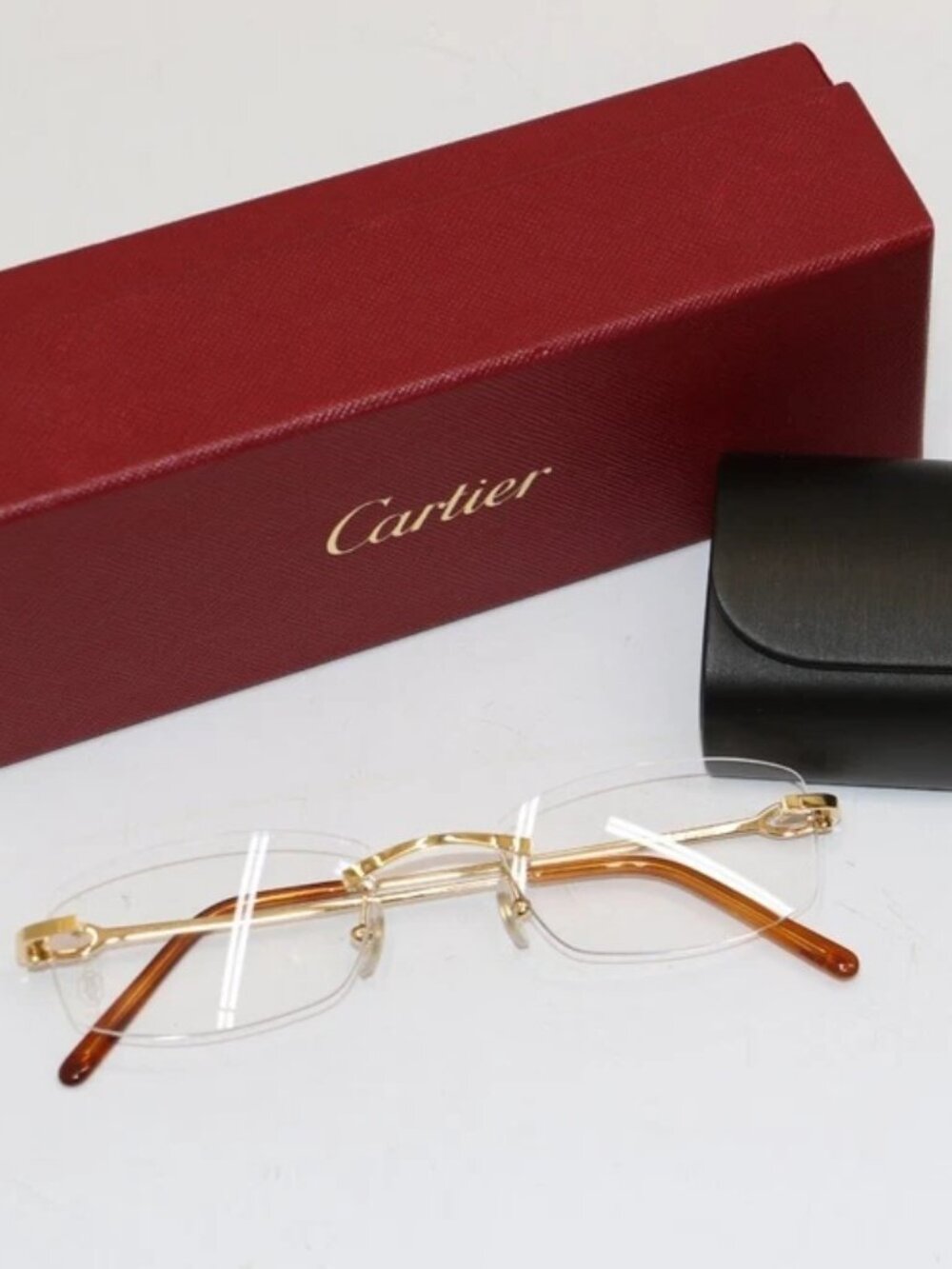 Cartier C Decor Sunglasses CT0004RS-001 Gold Frame Clear Lens 140MM